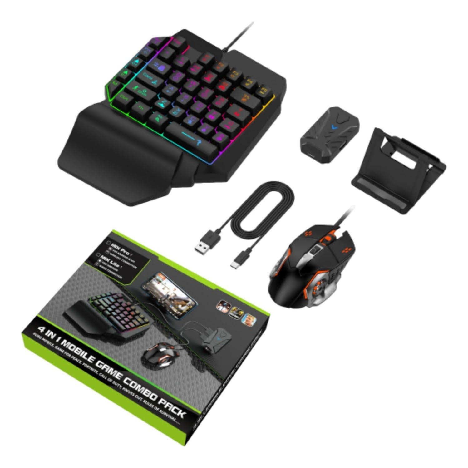combo teclado y mouse gamer para celular 4 en 1 bluetooth ideal para jugar en chile