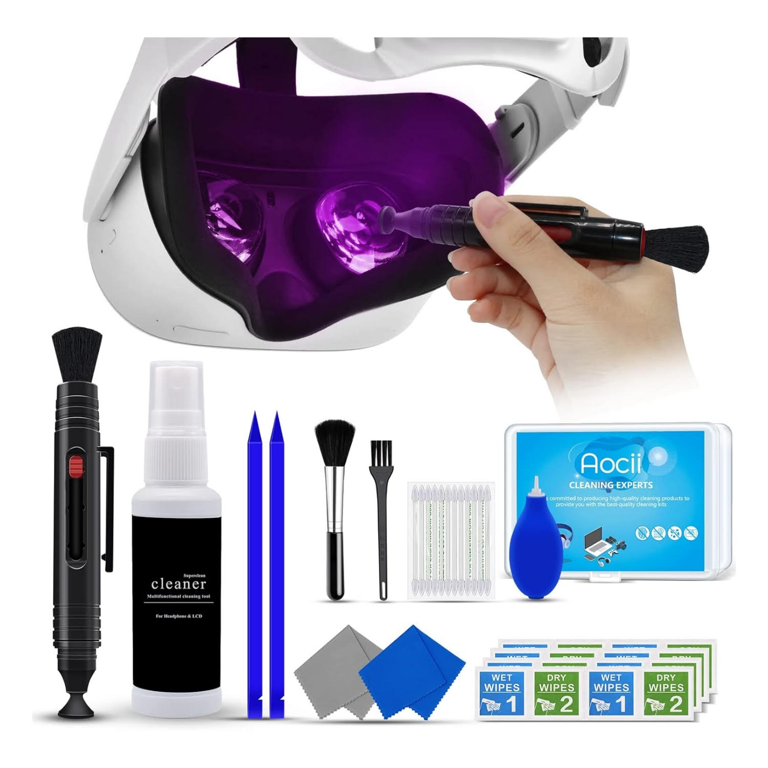 kit limpieza lentes vr consolas oculus ps5 xbox switch estuche ideal para mantener setup gamer en chile