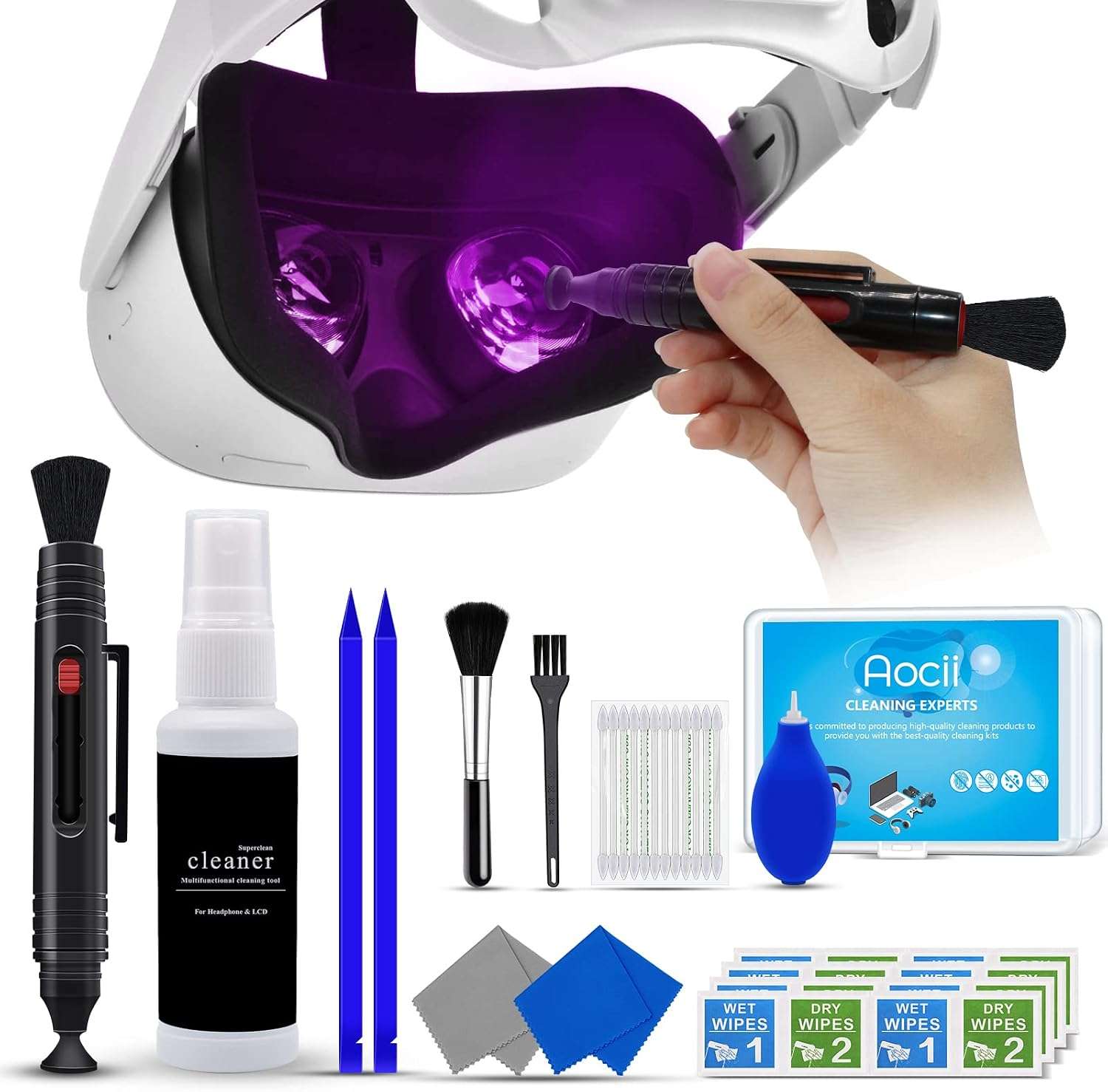 kit limpieza lentes vr consolas oculus ps5 xbox switch estuche ideal para mantener setup gamer en chile