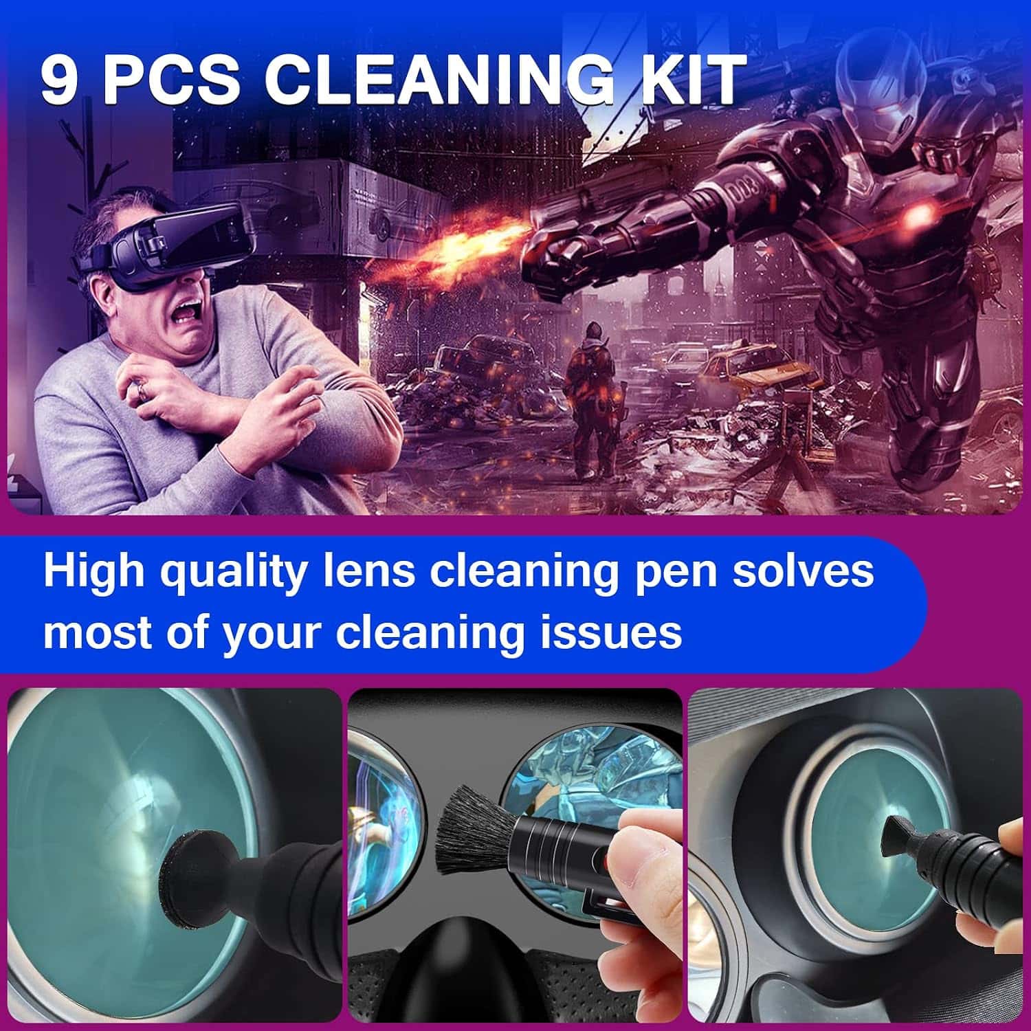 kit limpieza lentes vr consolas oculus ps5 xbox switch estuche ideal para mantener setup gamer en chile