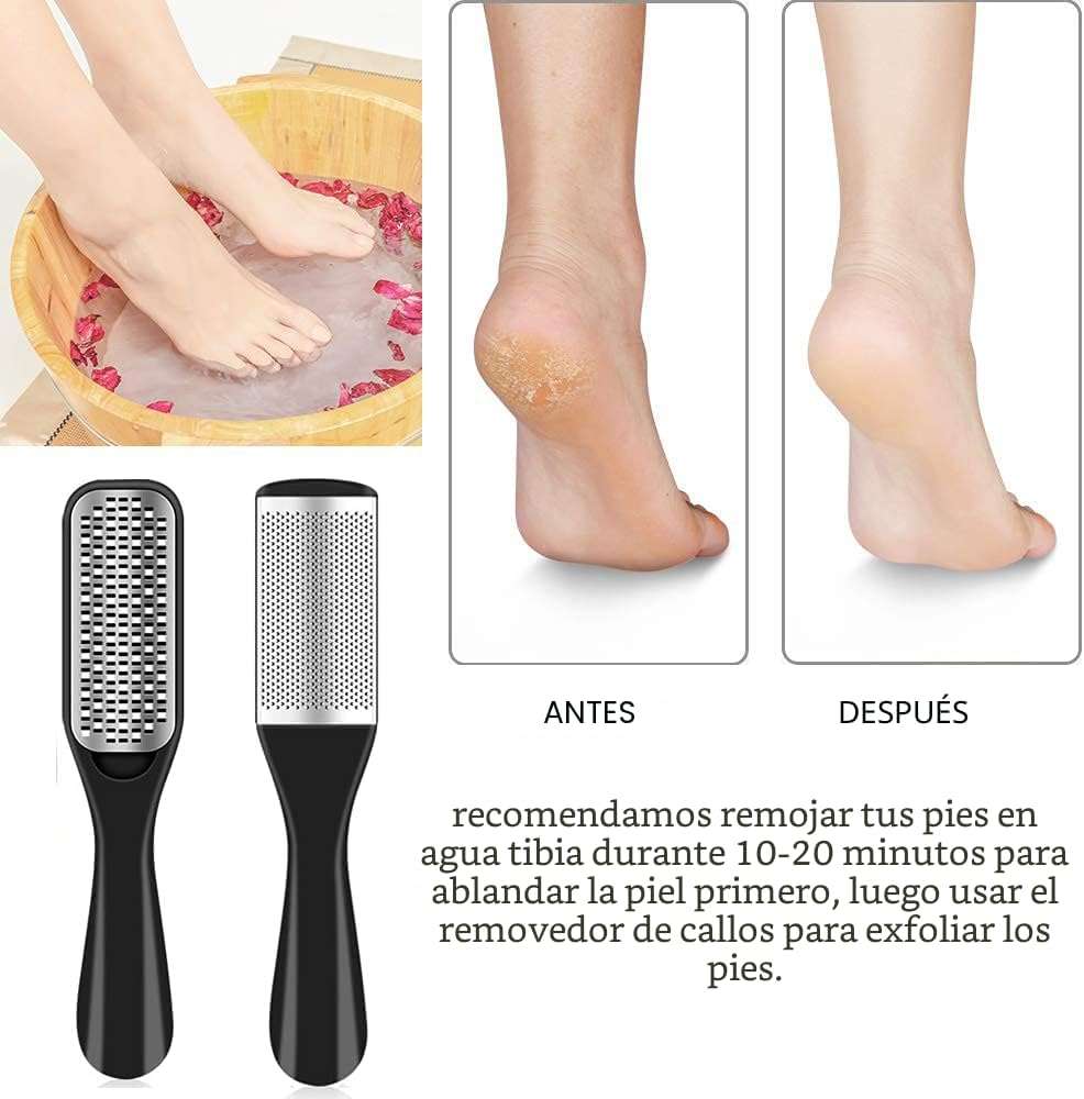 Kit de pedicura profesional con 36 herramientas de acero inoxidable para eliminar callos y cortar uñas con estuche.