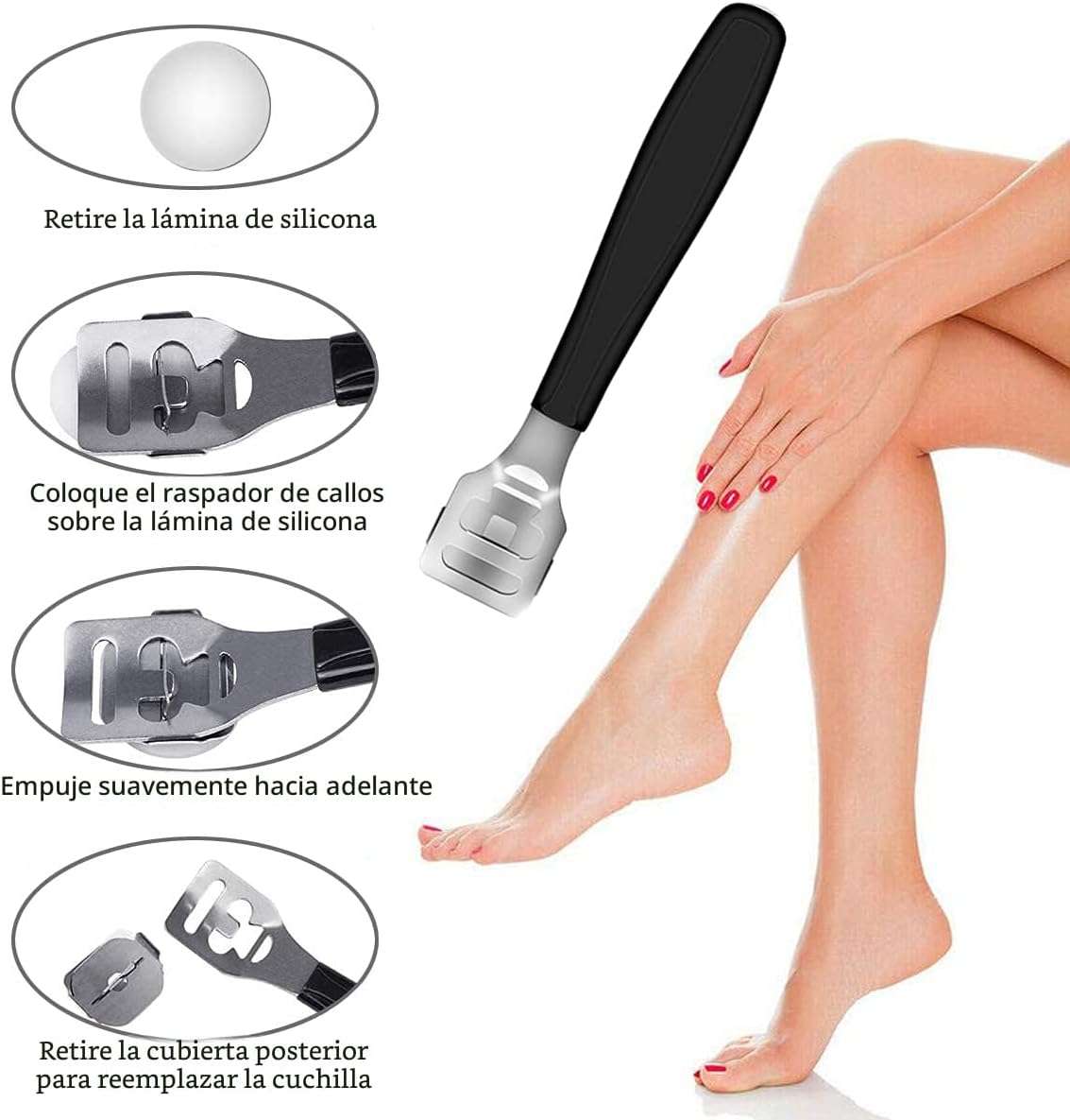 Kit de pedicura profesional con 36 herramientas de acero inoxidable para eliminar callos y cortar uñas con estuche.