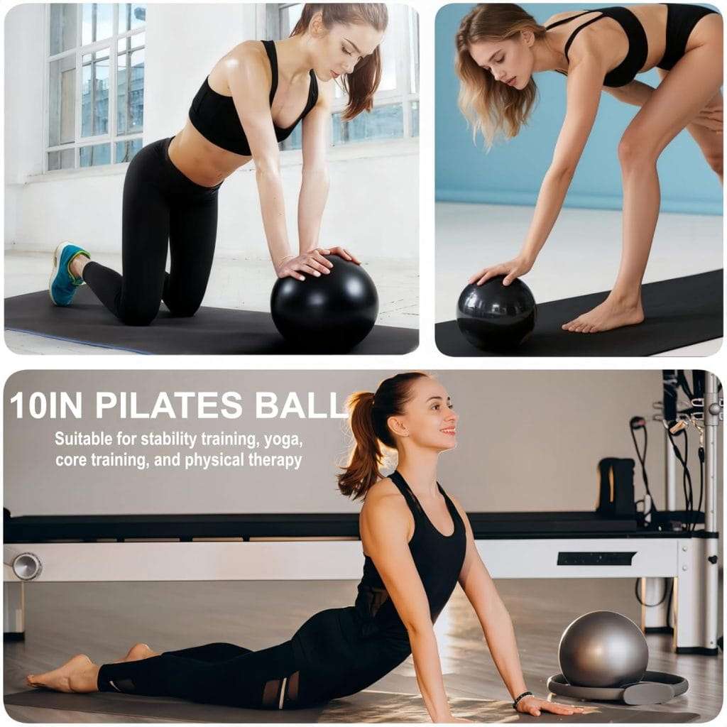 Kit de pilates y yoga 6 en 1 con anillo mágico pelota pequeña y bandas elásticas para mujer.