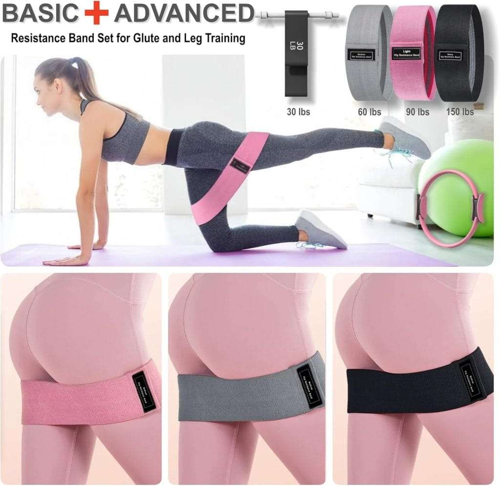 Kit de pilates y yoga 6 en 1 con anillo mágico pelota pequeña y bandas elásticas para mujer.