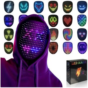 mascara led digital sensor gestos cambia cara 50 diseños halloween fiestas cosplay recargable usb chile regalo adolescente