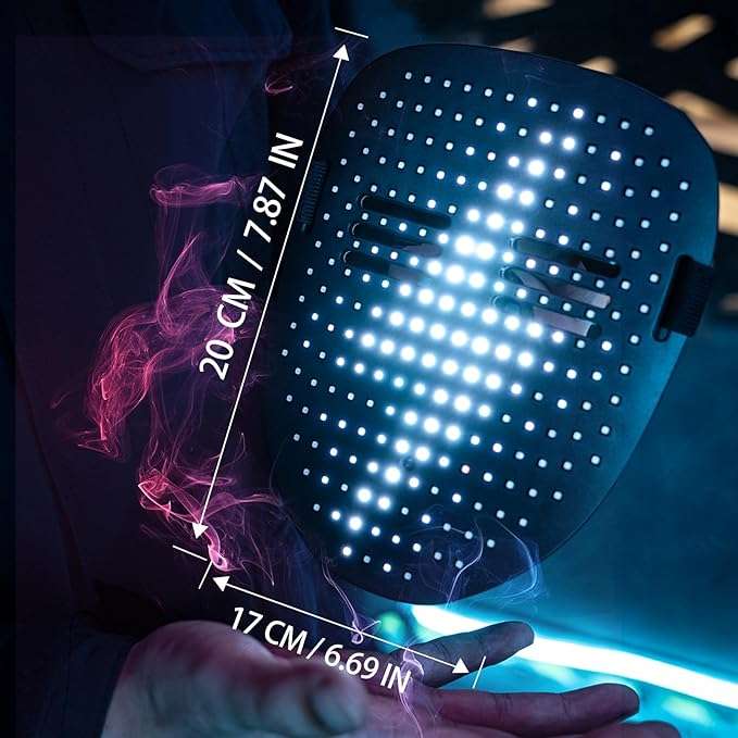 mascara led digital sensor gestos cambia cara 50 diseños halloween fiestas cosplay recargable usb chile regalo adolescente