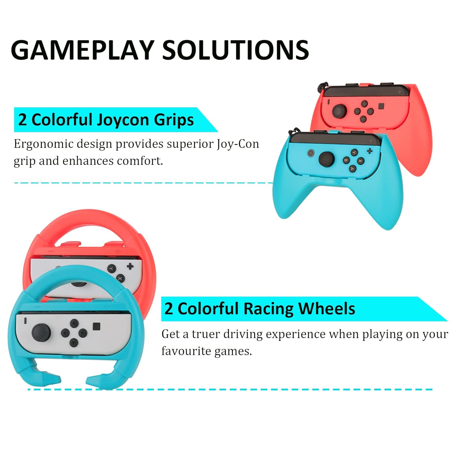 Mega kit 23 en 1 de accesorios para Nintendo Switch Oled incluye bolso base de carga laminas de 17.8 centimetros volantes y carcasa protectora