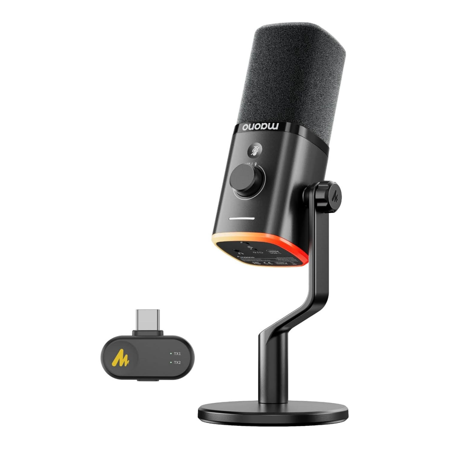 microfono gamer inalambrico usb maono rgb cancelacion de ruido ideal para pc y ps5 en chile