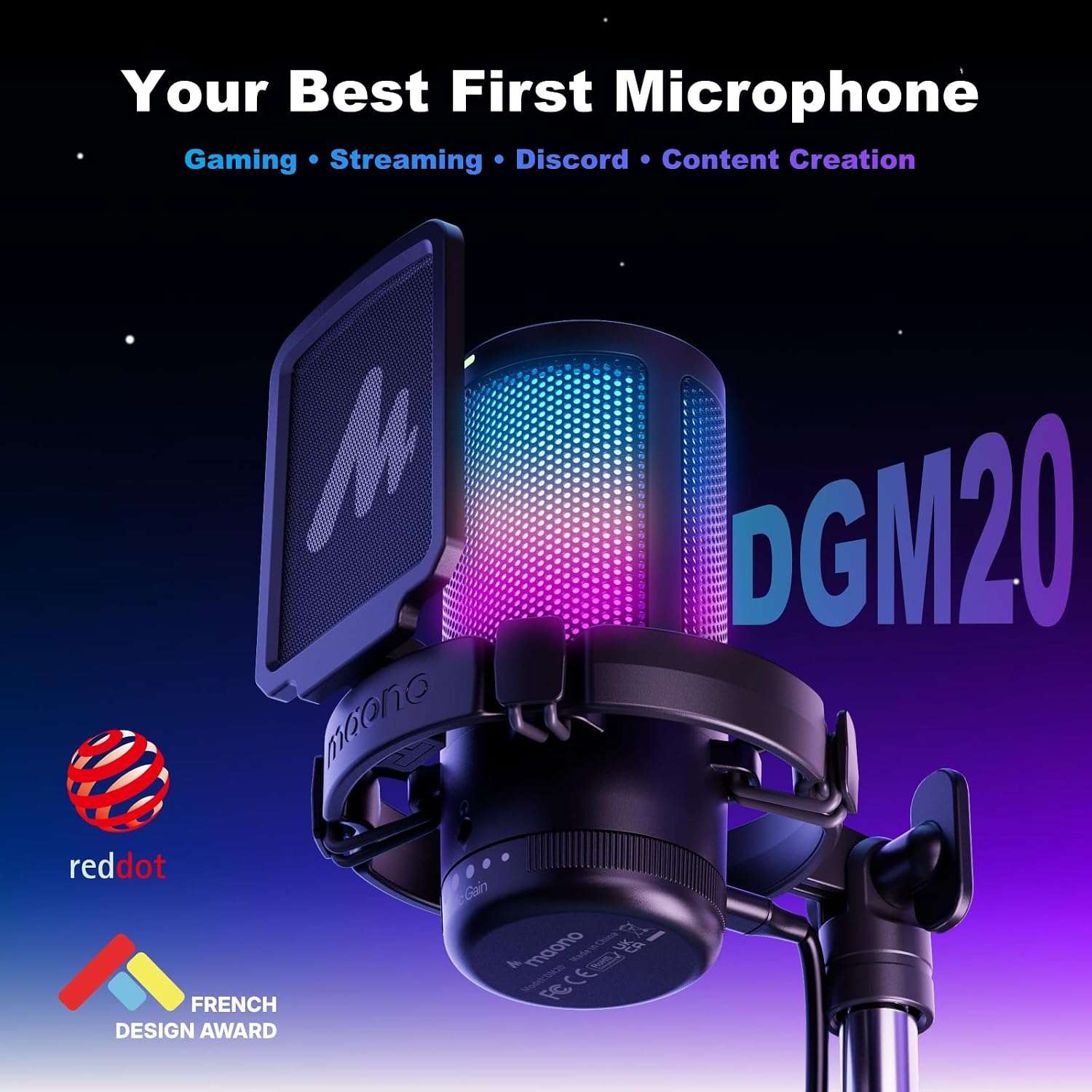 microfono gamer usb pc ps5 rgb varios colores cancelacion de ruido ideal para streaming en chile