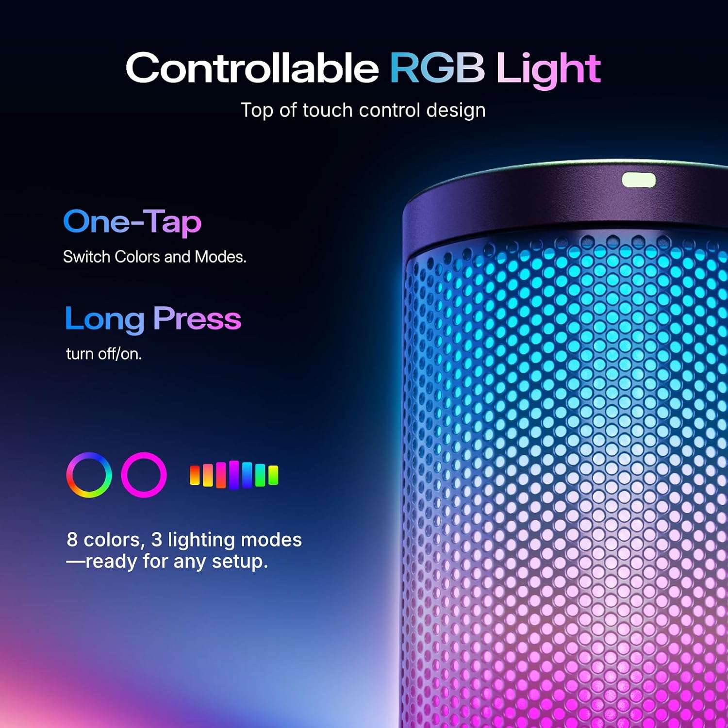 microfono gamer usb pc ps5 rgb varios colores cancelacion de ruido ideal para streaming en chile