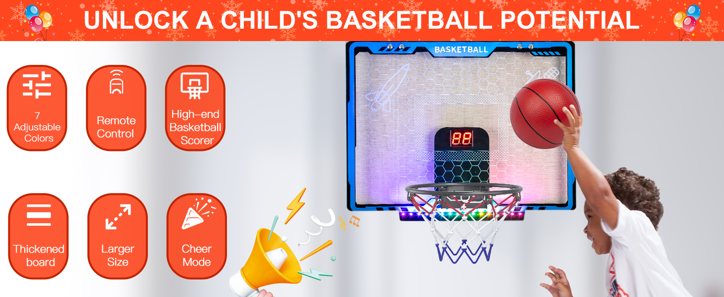 mini aro basquetbol puerta luces led marcador electronico 4 pelotas tablero infantil clavadas resorte regalo niño chile