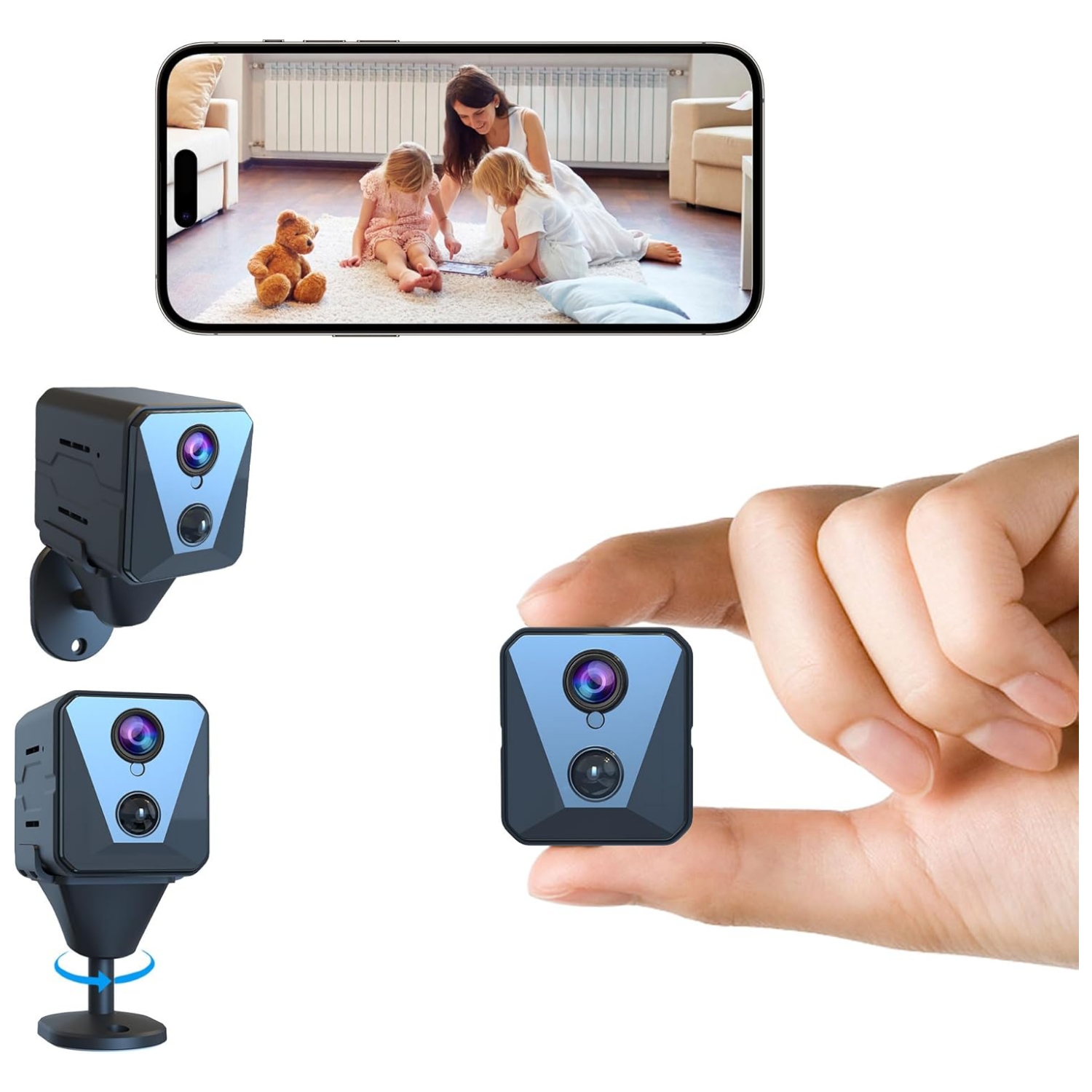 mini camara seguridad wifi 4k bateria larga duracion 100 dias vision nocturna monitor mascotas espia interior chile