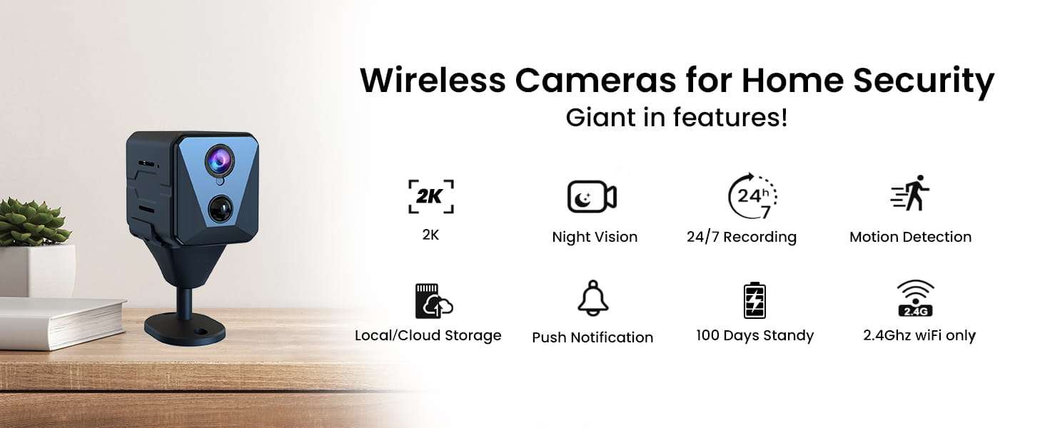 mini camara seguridad wifi 4k bateria larga duracion 100 dias vision nocturna monitor mascotas espia interior chile