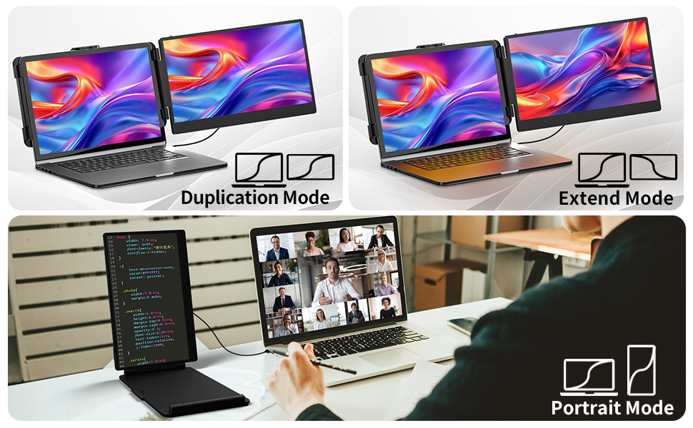 Extensor de pantalla para notebook monitor dual portatil de 35.5 centimetros conectado por usb c en chile