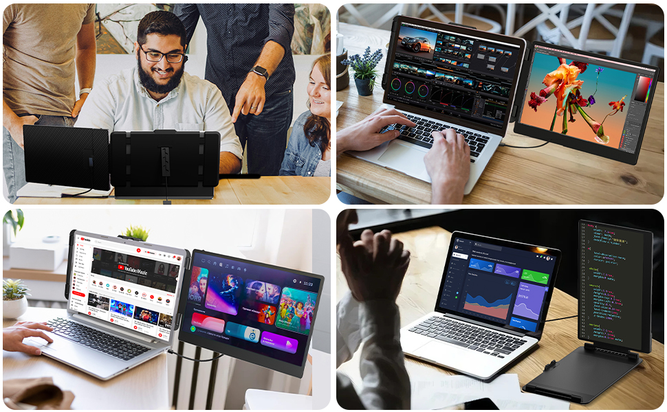Extensor de pantalla para notebook monitor dual portatil de 35.5 centimetros conectado por usb c en chile