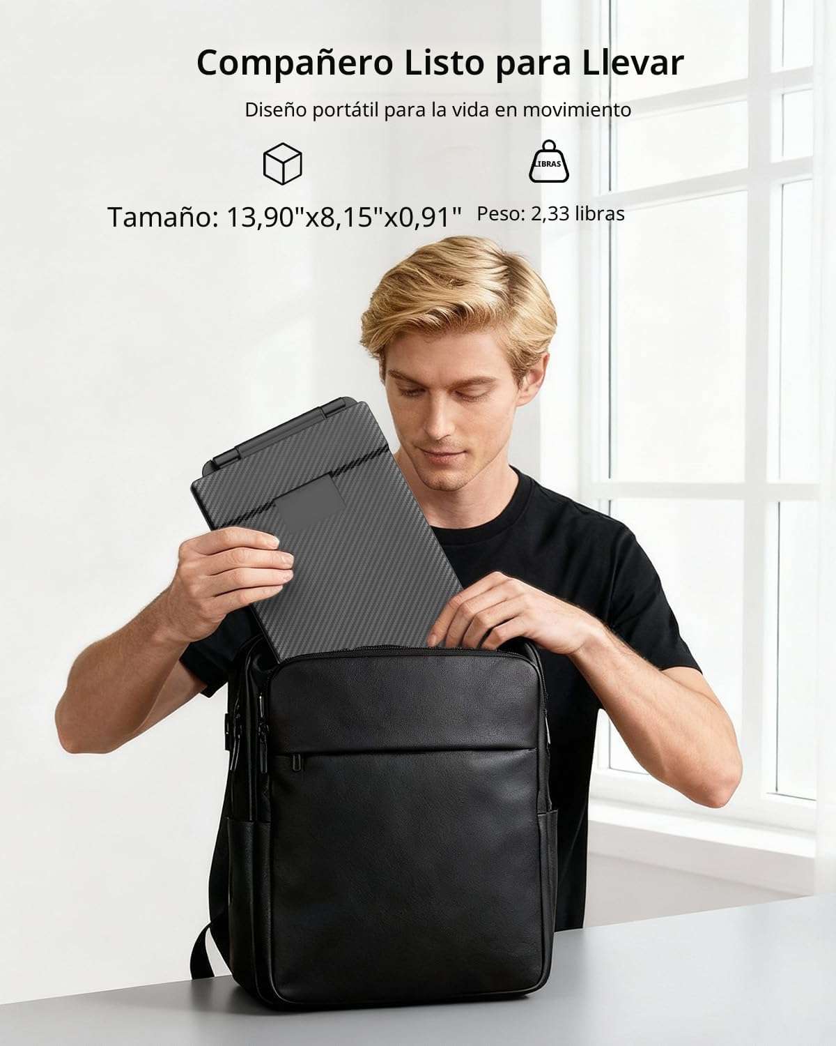 Extensor de pantalla para notebook monitor dual portatil de 35.5 centimetros conectado por usb c en chile