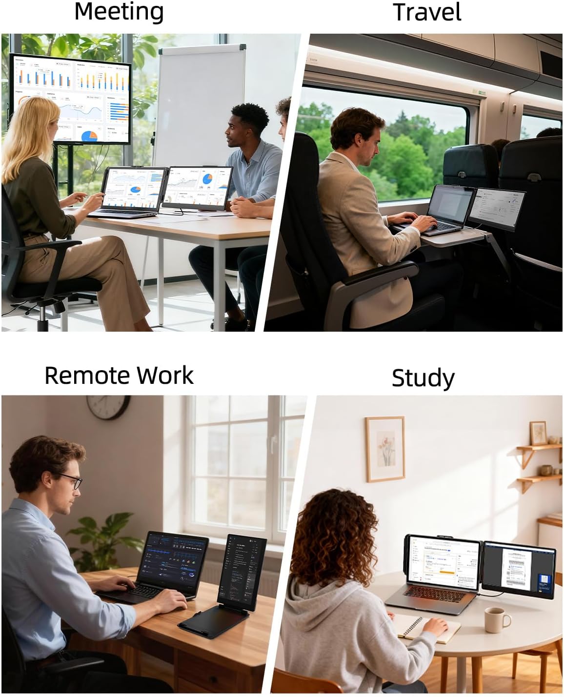 Extensor de pantalla para notebook monitor dual portatil de 35.5 centimetros conectado por usb c en chile