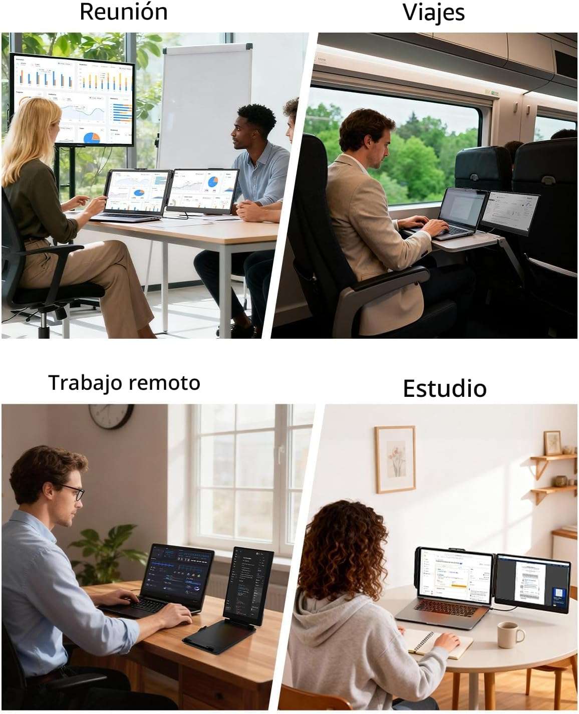 Extensor de pantalla para notebook monitor dual portatil de 35.5 centimetros conectado por usb c en chile