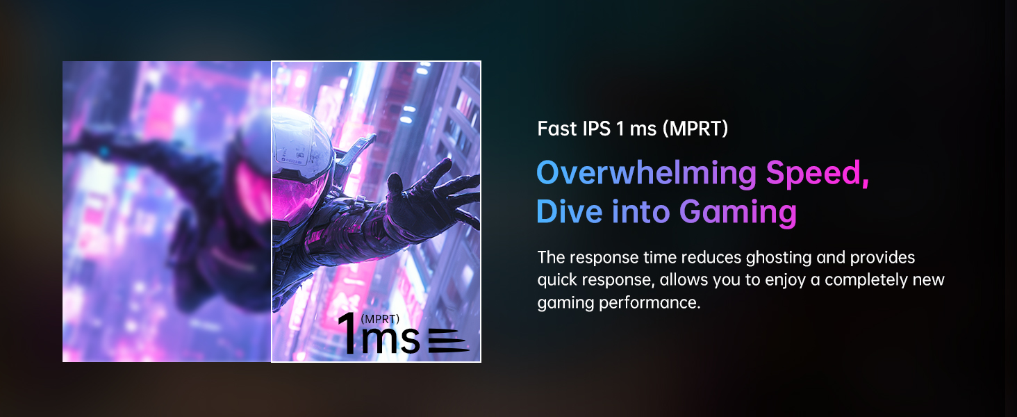 Monitor gamer de escritorio 24 pulgadas 190 Hertz 1 milisegundo panel IPS junto a un teclado y mouse.