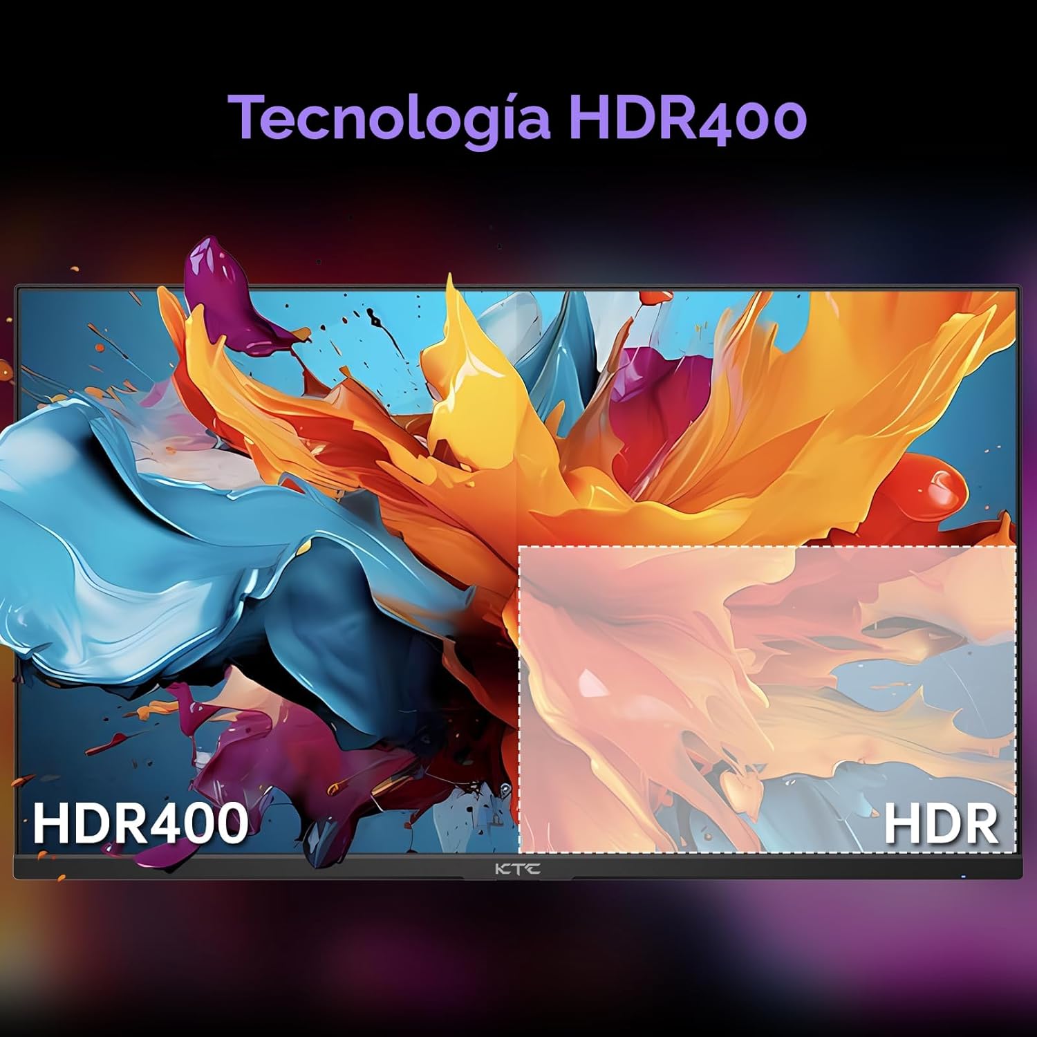 Monitor gamer de escritorio 24 pulgadas 190 Hertz 1 milisegundo panel IPS junto a un teclado y mouse.