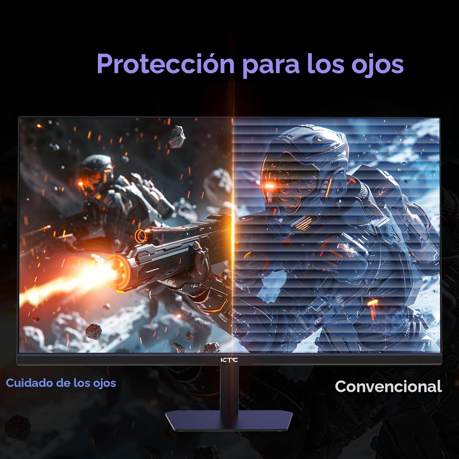 Monitor gamer de escritorio 24 pulgadas 190 Hertz 1 milisegundo panel IPS junto a un teclado y mouse.