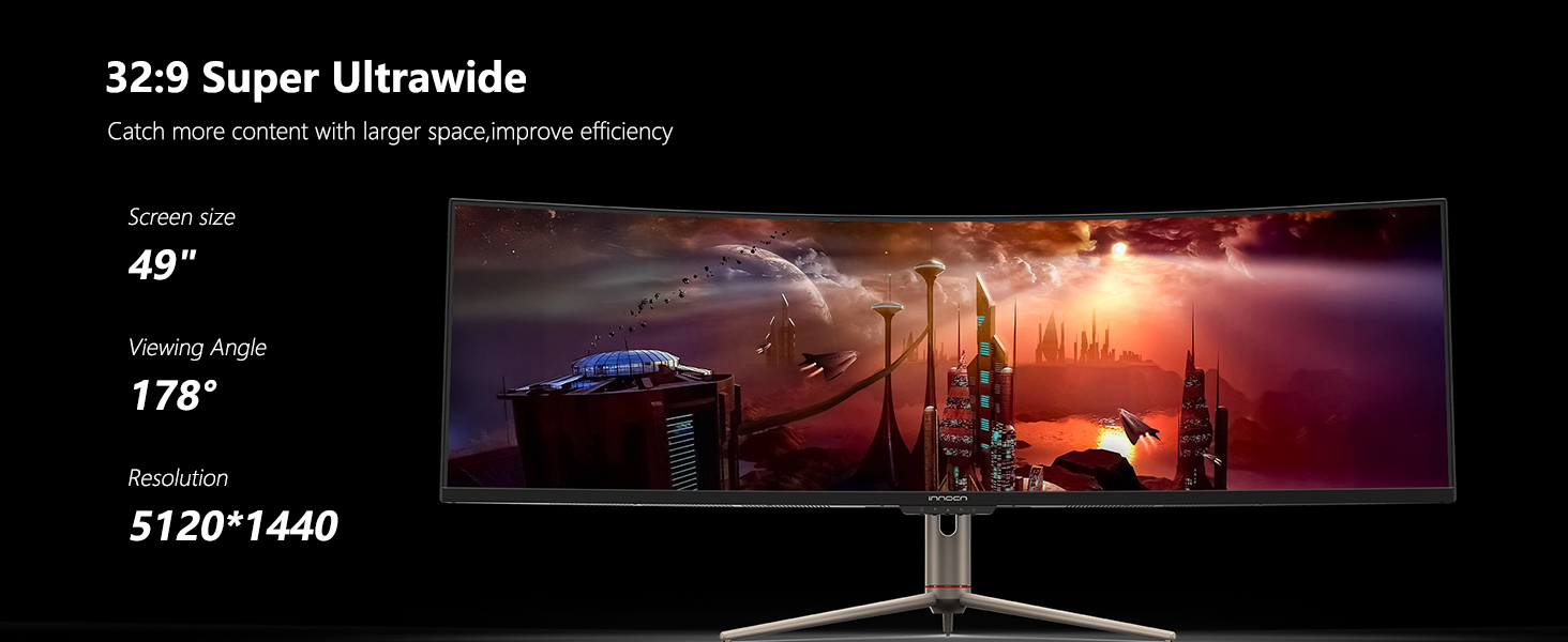 Monitor gamer curvo ultrawide de 49 pulgadas a 240hz con resolucion dual qhd sobre un escritorio chile