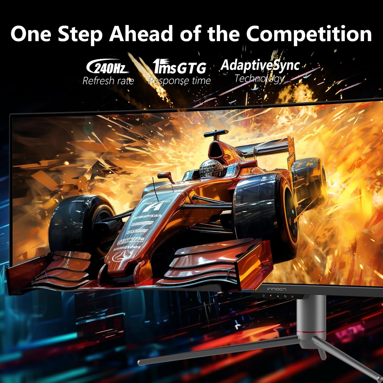 Monitor gamer curvo ultrawide de 49 pulgadas a 240hz con resolucion dual qhd sobre un escritorio chile
