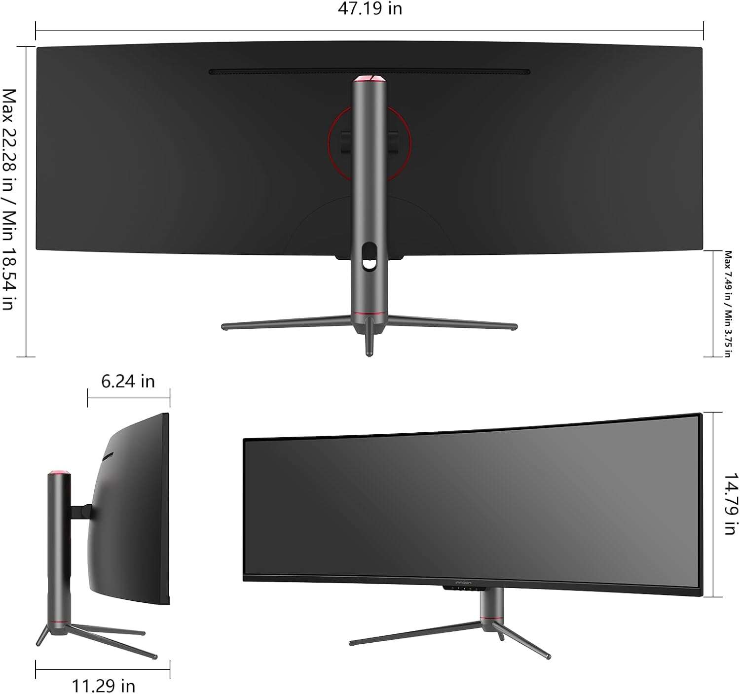 Monitor gamer curvo ultrawide de 49 pulgadas a 240hz con resolucion dual qhd sobre un escritorio chile