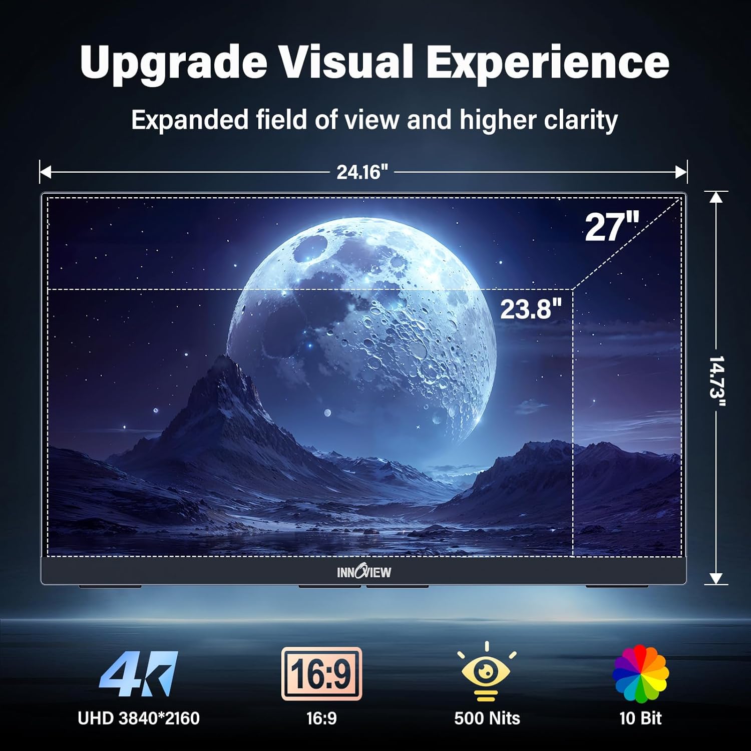 Monitor gamer dual de 68.5 centimetros resolucion 4k y 288hz con soporte de escritorio en chile