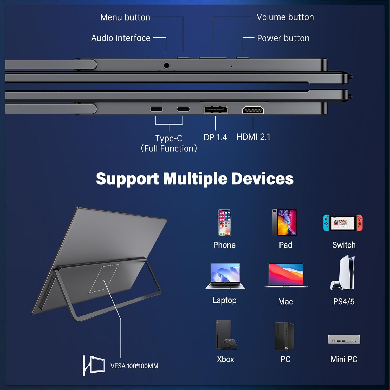 Monitor gamer dual de 68.5 centimetros resolucion 4k y 288hz con soporte de escritorio en chile