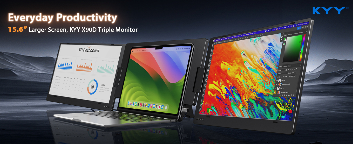 Monitor Portatil Doble Pantalla 15.6 Pulgadas para Notebook USB C - Imagen 10