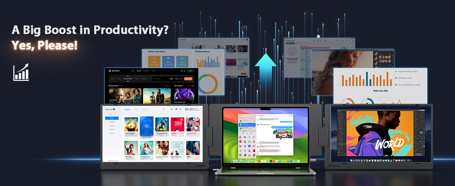 Monitor Portatil Doble Pantalla 15.6 Pulgadas para Notebook USB C - Imagen 11