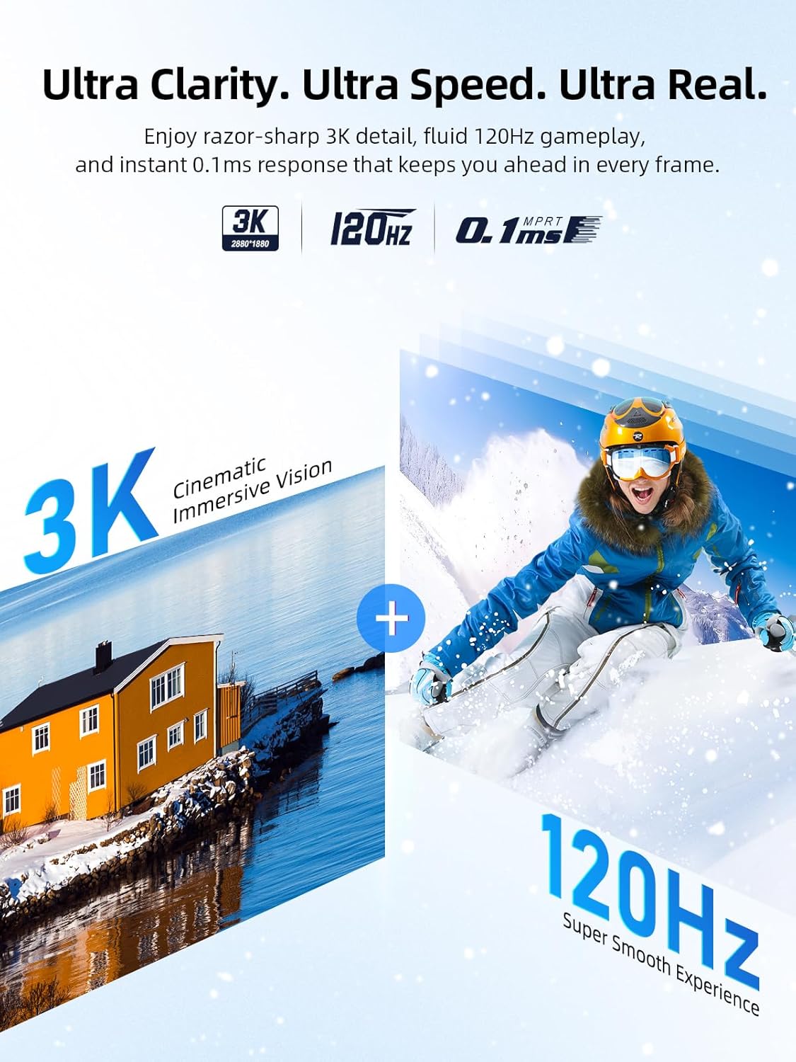 Monitor portatil tactil OLED 3K de 14 pulgadas ultradelgado de metal junto a un notebook premium.