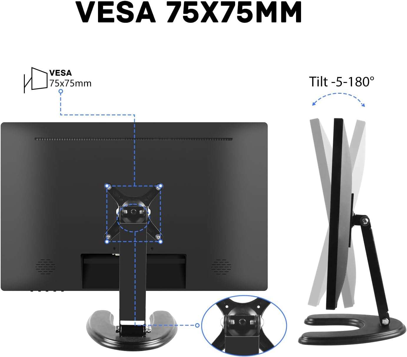Monitor tactil de 24 pulgadas Full HD para computador de escritorio y notebook en un punto de venta.