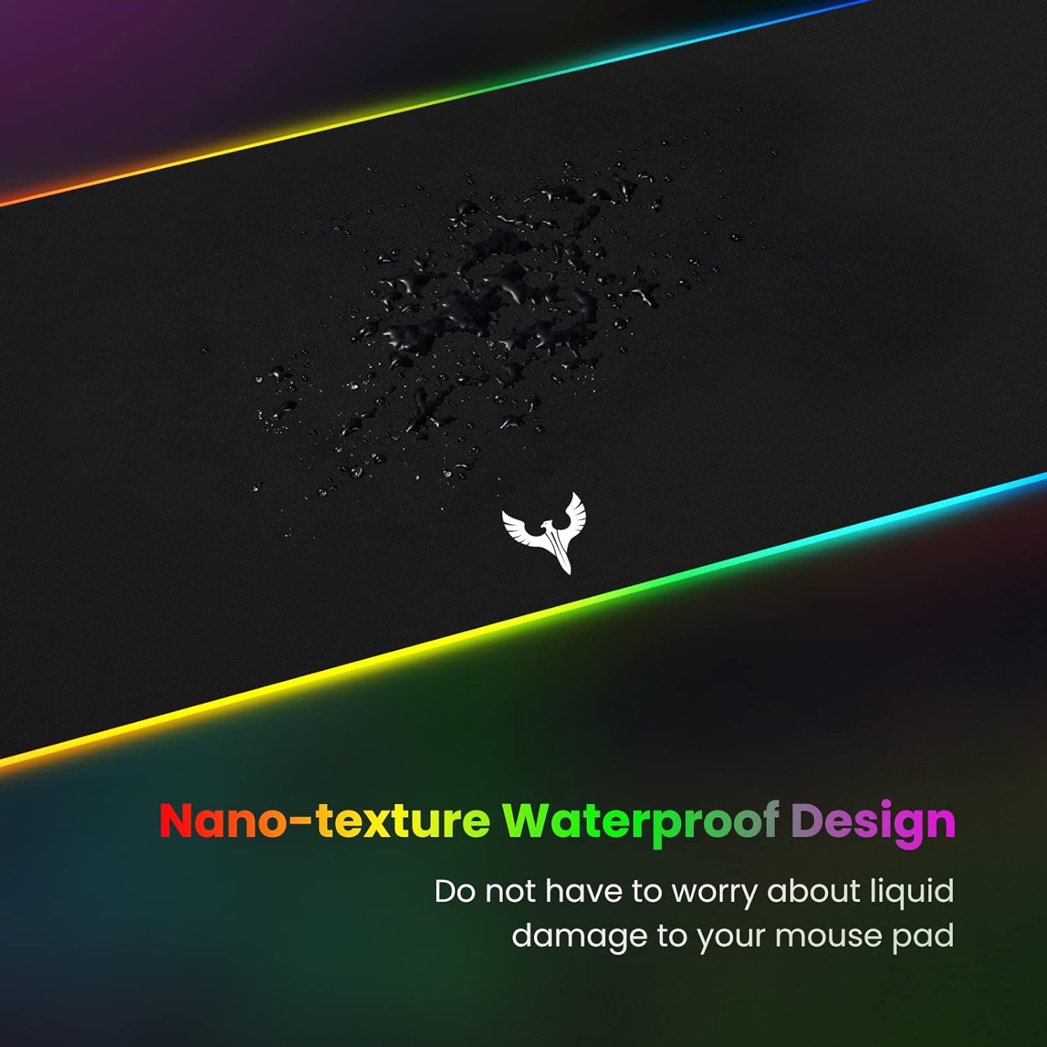 mouse pad gamer rgb extra grande 80 x 30 centimetros luces led impermeable ideal para escritorio en chile