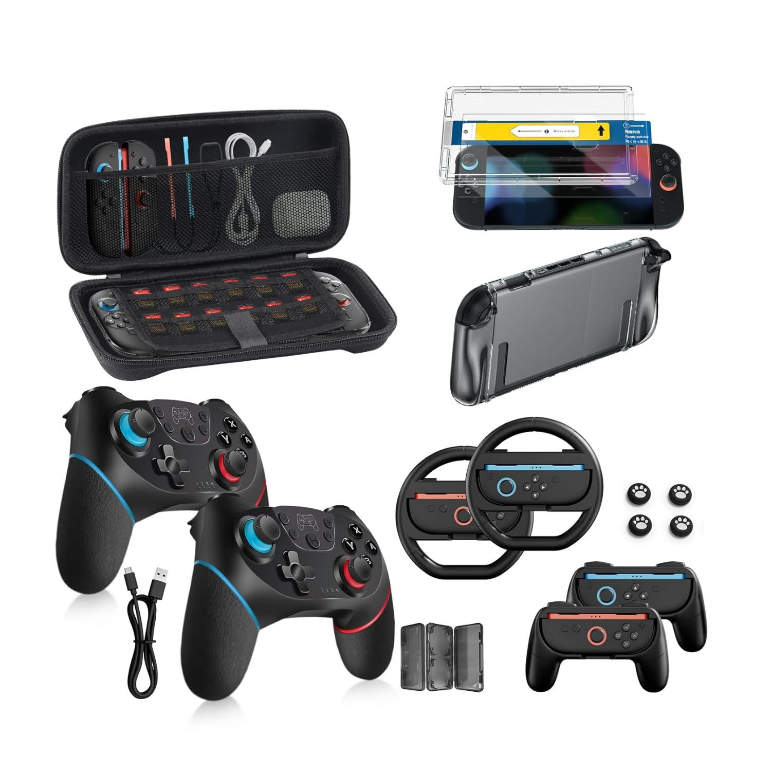pack 18 en 1 accesorios nintendo switch 2 bolso controles pro lamina y fundas ideal para gamers en chile