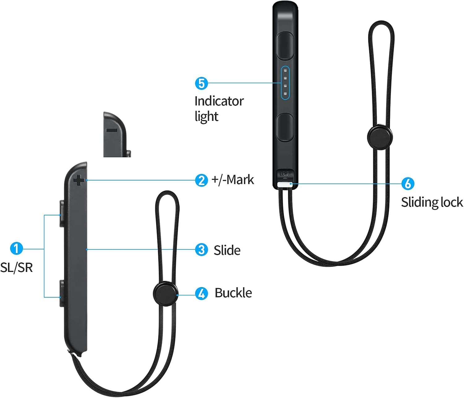 Pack de dos correas de repuesto para controles Joycon de Nintendo Switch ideales para juegos de movimiento en familia