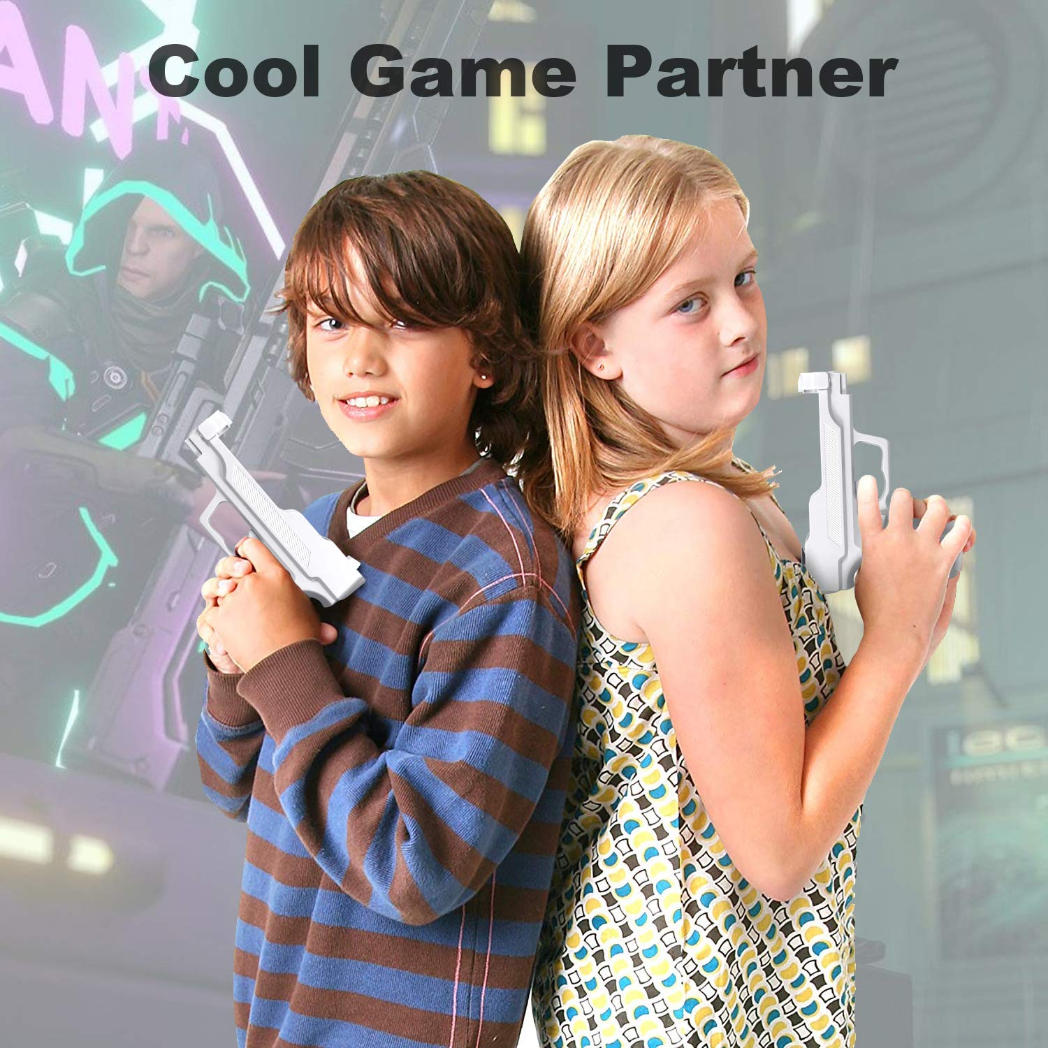 Pack de dos pistolas blancas para controles de consola Nintendo Wii ideales para juegos de disparos y compatibles con motion plus