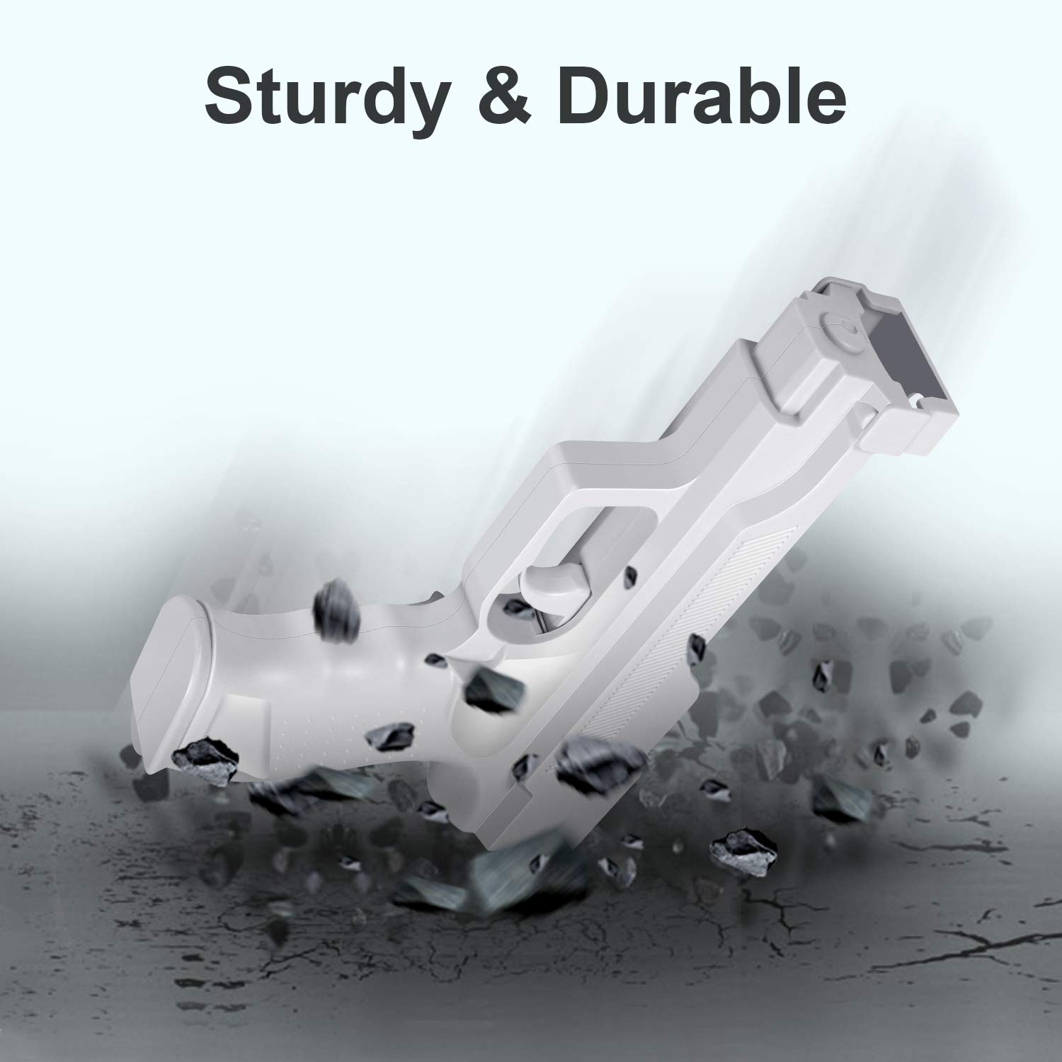 Pack de dos pistolas blancas para controles de consola Nintendo Wii ideales para juegos de disparos y compatibles con motion plusPack de dos pistolas blancas para controles de consola Nintendo Wii ideales para juegos de disparos y compatibles con motion plus