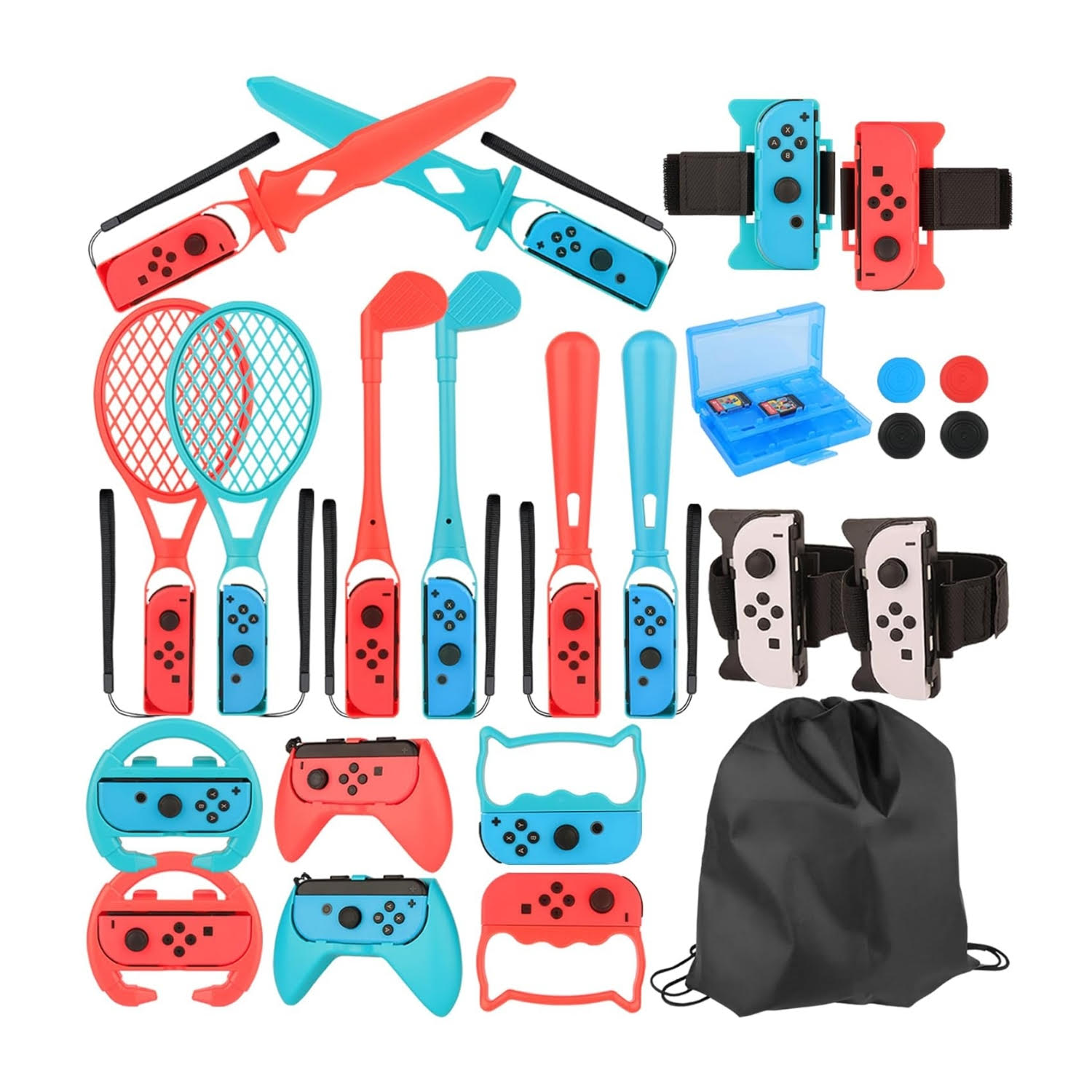 pack de 24 accesorios deportivos para nintendo switch oled con bolso raquetas y volantes para jugar en chile