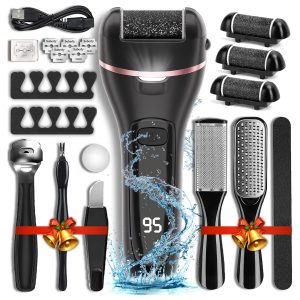 Kit de pedicure 17 en 1 con removedor de callos electrico recargable y herramientas de acero inoxidable para pies suaves chile
