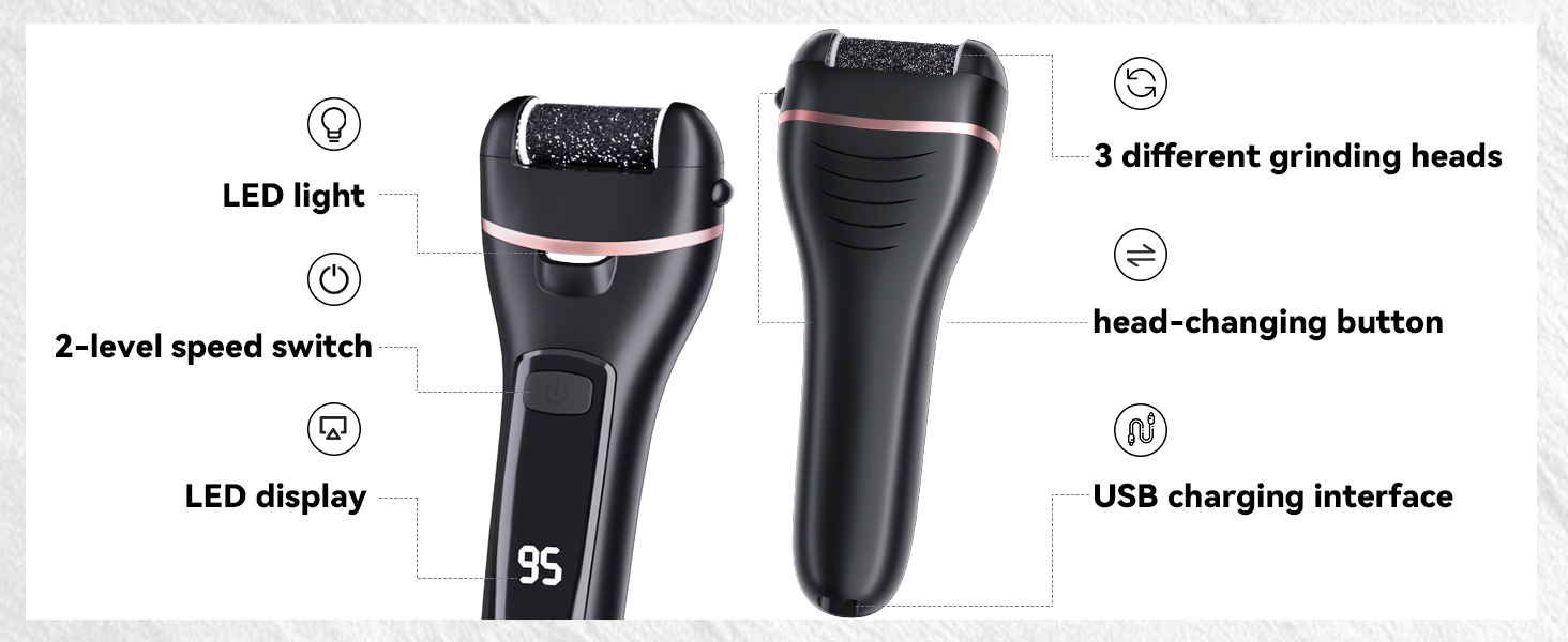 Kit de pedicure 17 en 1 con removedor de callos electrico recargable y herramientas de acero inoxidable para pies suaves chile