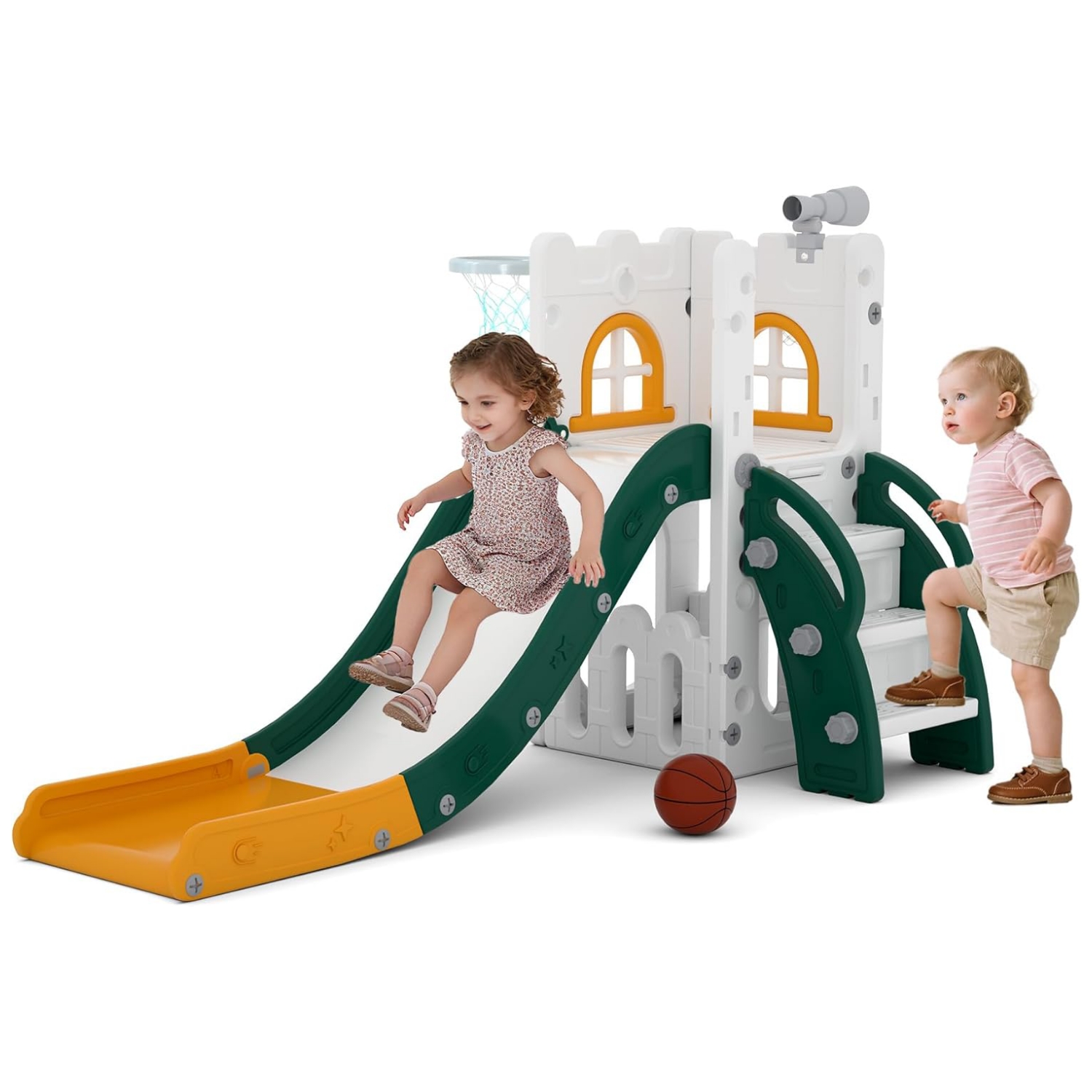 resbalin tobogan infantil 6 en 1 aro basquetbol almacenamiento juguete interior exterior niños 55kg regalo navidad chile