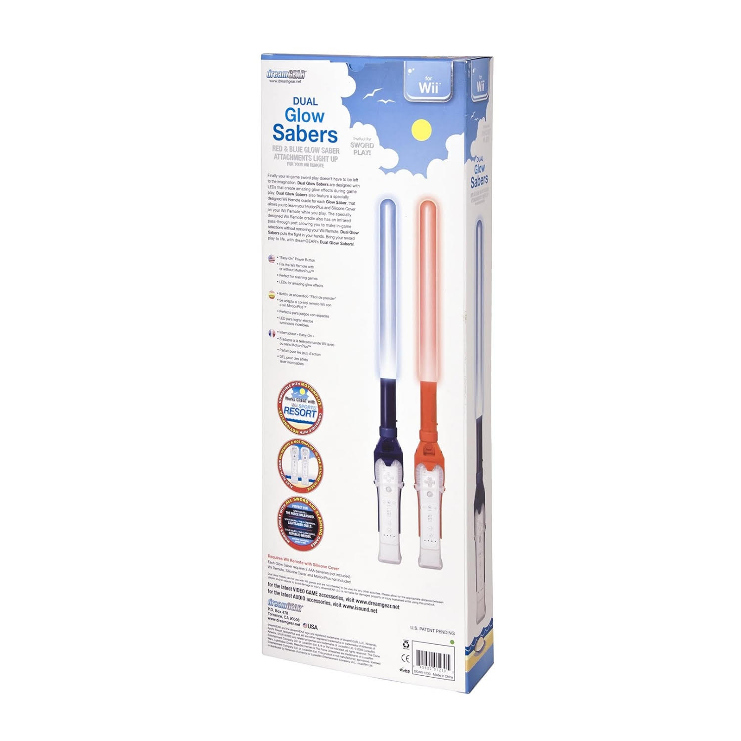 pack de dos sables de luz led dreamgear para control nintendo wii espadas luminosas en chile