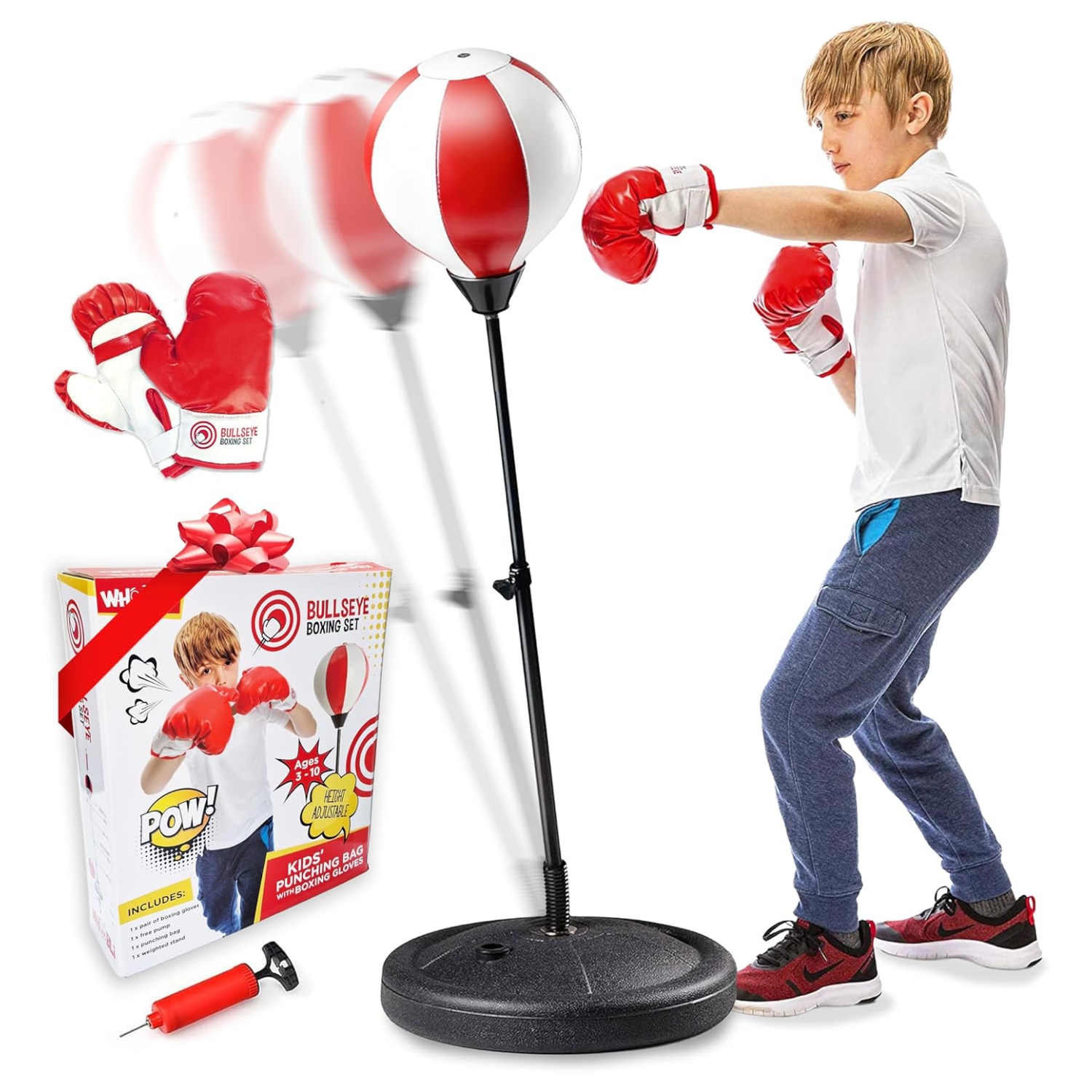 set boxeo infantil pedestal saco de pie ajustable guantes boxeo niños 3 a 10 años pera boxeo base rellenable regalo navidad chile