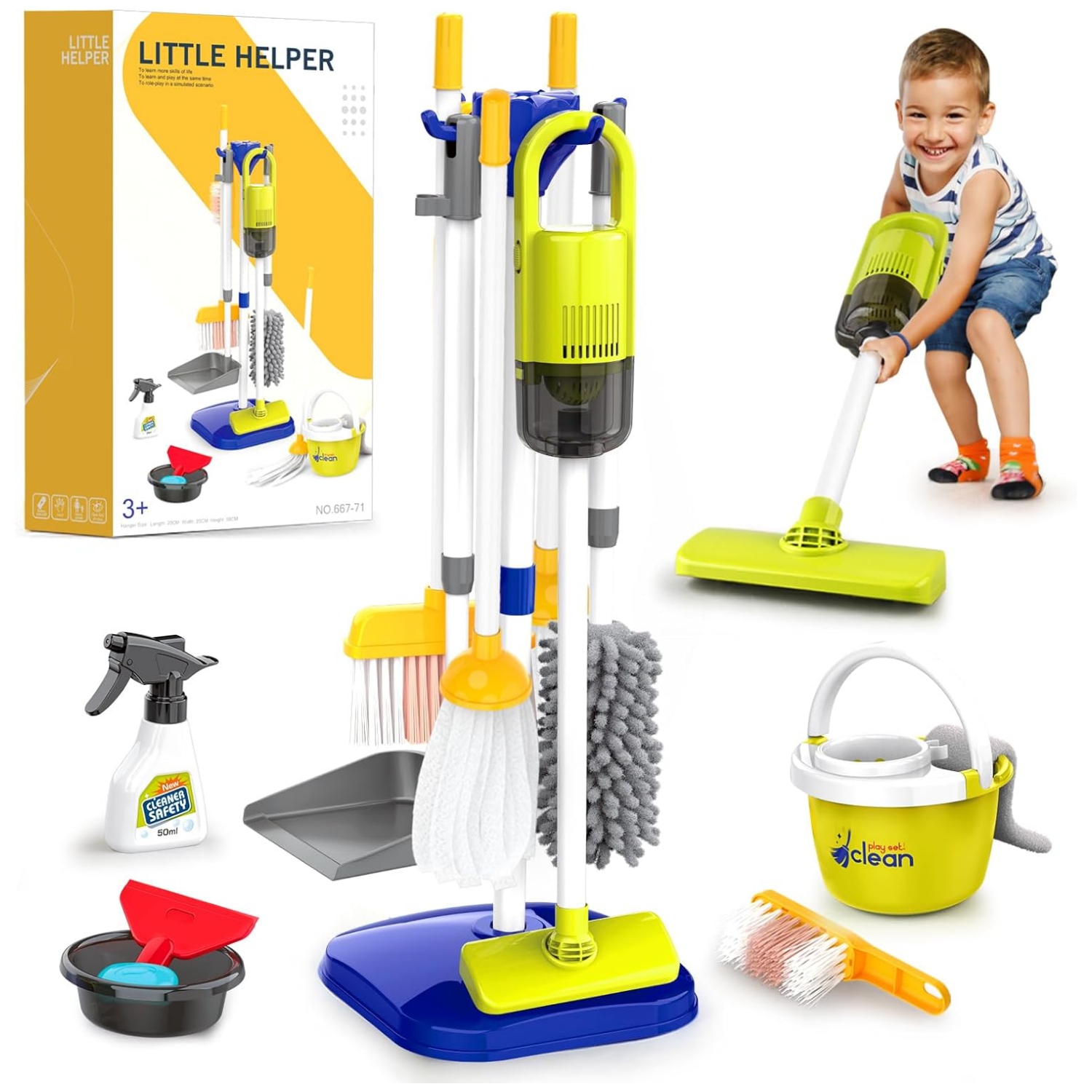 set limpieza juguete niños aspiradora funciona real escoba mopa carrito organizador kit aseo infantil regalo navidad chile