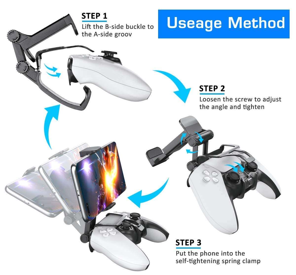 soporte celular para control playstation 5 oivo clip bluetooth para jugar remoto en chile