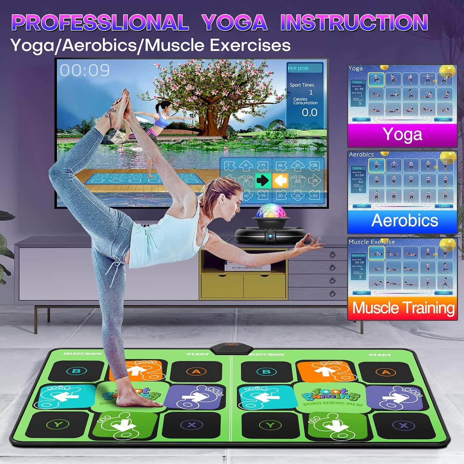 alfombra de baile inalambrica doble tv 166 centimetros juegos fitness yoga ideal para jugar en chile