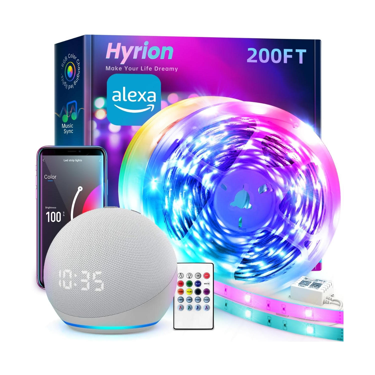 tira de luces led inteligente wifi 6096 centimetros sincroniza musica alexa ideal para pieza gamer en chile