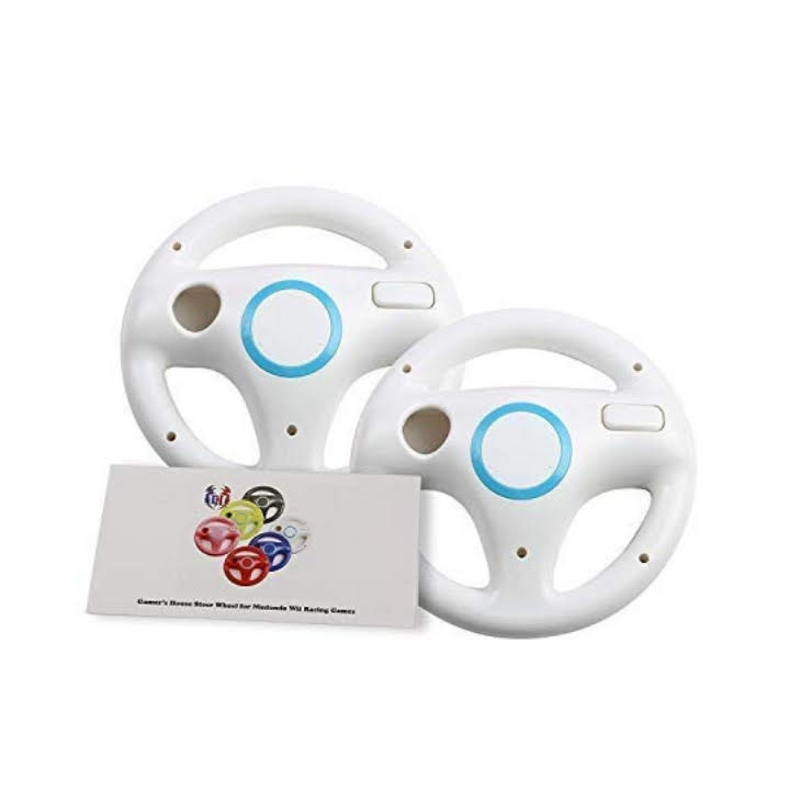 pack de dos volantes manubrios negros para control nintendo wii y wii u ideales para jugar mario kart en chile